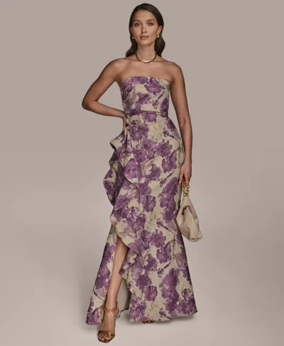 Donna Karan Women's Printed Strapless Gown