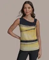 Donna Karan New York Abstract Print Sleeveless Top In Limoncello Multi