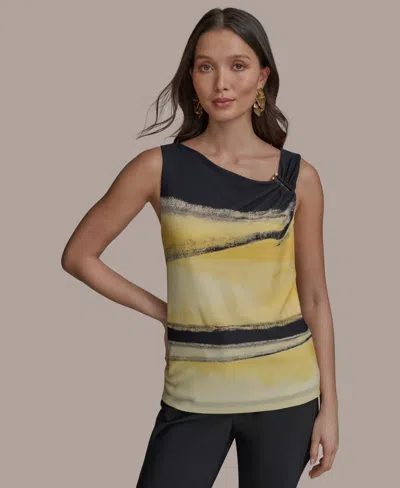 DONNA KARAN WOMEN'S PRINTED U-WIRE TOP