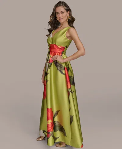 Donna Karan Women's Printed V-neck Gown