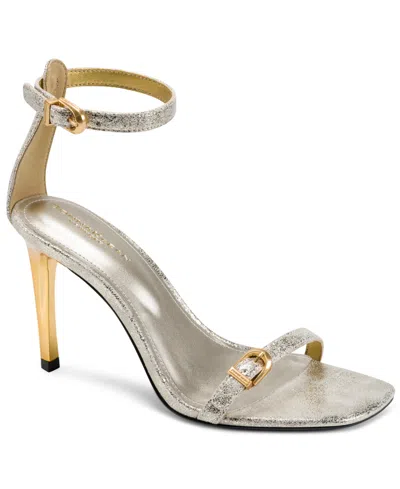 Donna Karan Women's Pryce Buckle Ankle-strap Dress Sandals In Silver