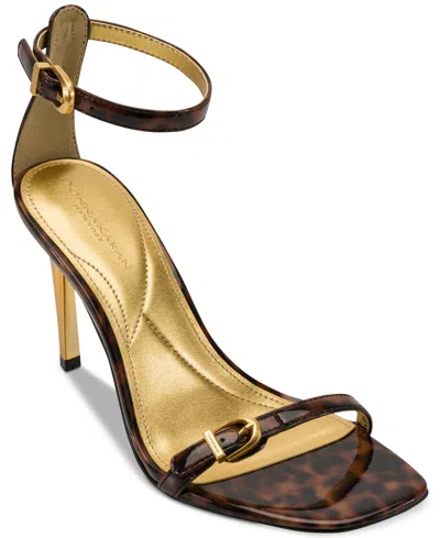 Donna Karan Women's Pryce Buckle Ankle-strap Dress Sandals In Brown