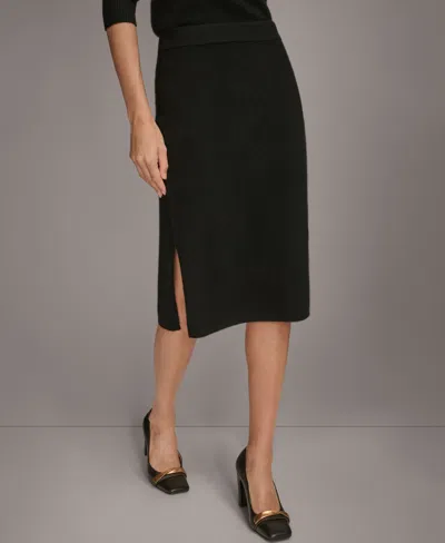 Donna Karan Women's Pull-on Cashmere Skirt In Black