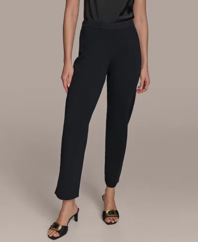 Donna Karan Women's Pull-on Straight-leg Pants In Black