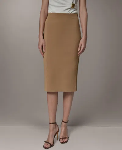 Donna Karan Women's Pull-on Sweater Skirt In Brown
