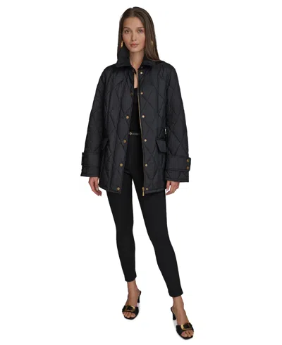 Donna Karan Women's Quilted Barn Jacket In Black