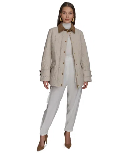 Donna Karan Women's Quilted Barn Jacket In Stony Beige