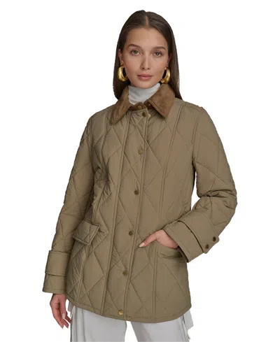 Donna Karan Women's Quilted Barn Jacket In Terragon