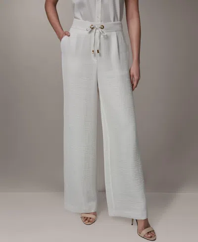 Donna Karan Women's Ripple Wide Leg Pants In White