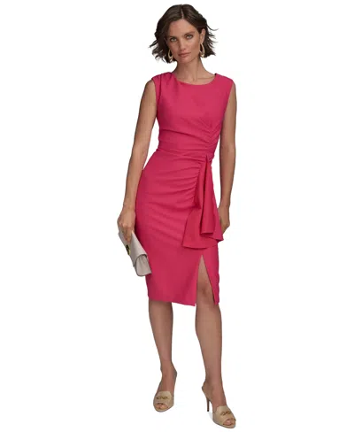 DONNA KARAN WOMEN'S RUCHED DRAPED SLEEVELESS SHEATH DRESS
