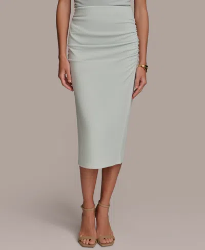 Donna Karan Women's Ruched Jersey Midi Skirt In Frost Blue