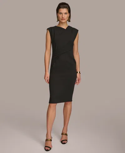 Donna Karan Women's Ruched Sheath Dress In Black
