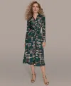 Donna Karan Satin Shirtdress In Green