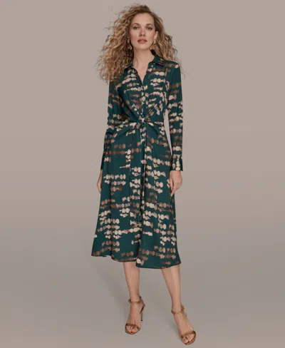 DONNA KARAN WOMEN'S SATIN A-LINE MIDI DRESS