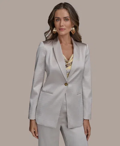 Donna Karan Women's Satin One-button Blazer In Tuscan Grey