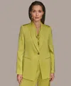 Donna Karan Women's Satin One-button Jacket, Regular & Petite In Green