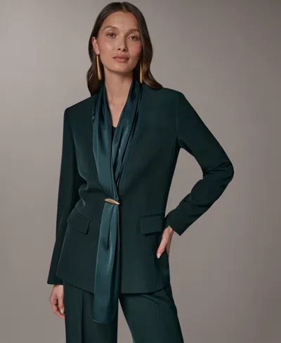 Donna Karan Women's Scarf Collar Blazer In Green