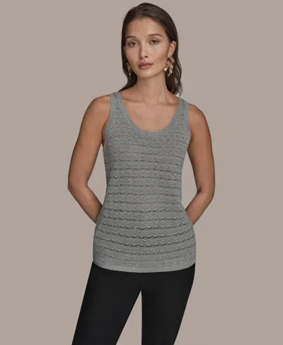 Donna Karan Women's Scoop Neck Tank Sweater In Gray