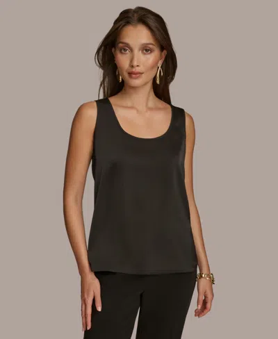 Donna Karan Women's Scoop-neck Tank Top In Black