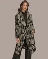 Donna Karan Women's Self Belt Long Sleeves Coat In Multi