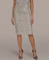 Donna Karan Women's Sequin Detail Midi Skirt In Silver