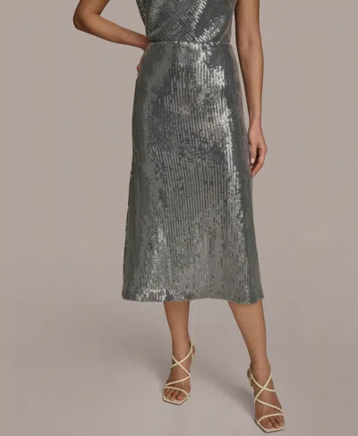 Donna Karan Women's Sequin Midi Skirt In Storm