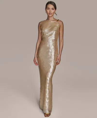 DONNA KARAN WOMEN'S SEQUIN SLEEVELESS EVENING GOWN