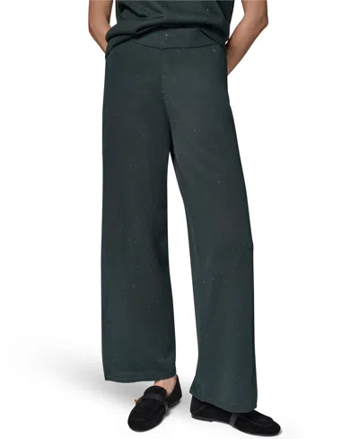Donna Karan Women's Sequin Wide-leg Pull-on Pants In Black Forest