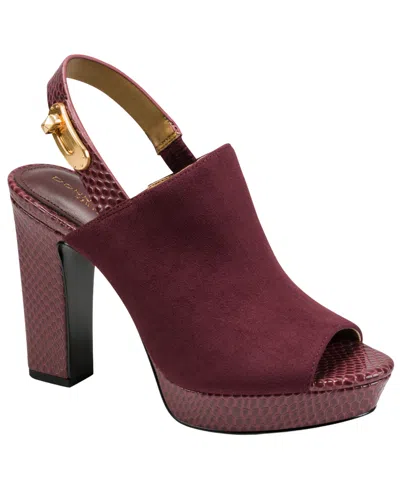 Donna Karan Women's Serenity Platform Slingback Sandals In Burgundy