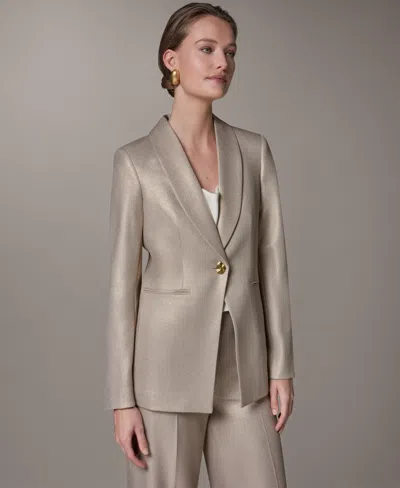 Donna Karan Women's Shawl Collar Jacket In Gray