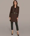 Donna Karan Women's Belted Open-front Cardigan In Purple