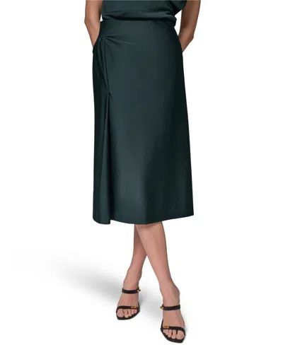 Donna Karan Women's Sheen Ponte Midi Pencil Skirt In Green