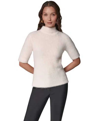Donna Karan Women's Short-sleeve Mock Neck Sweater In Gold