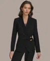 Donna Karan New York Hardware Side Tie Blazer In Black