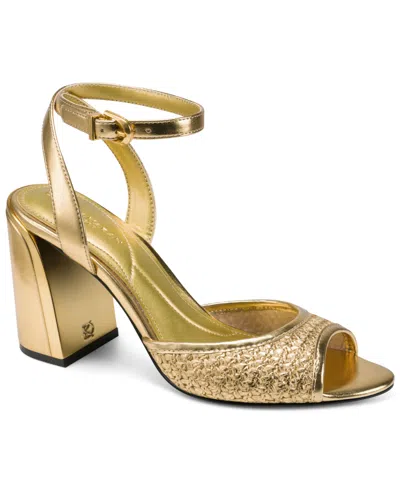 Donna Karan Women's Sinclair Ankle Strap Dress Sandals In Gold