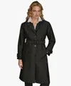 Donna Karan Women's Single-breasted Belted Trench Coat In Black