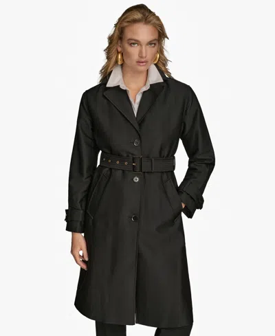 Donna Karan Women's Single-breasted Belted Trench Coat In Black