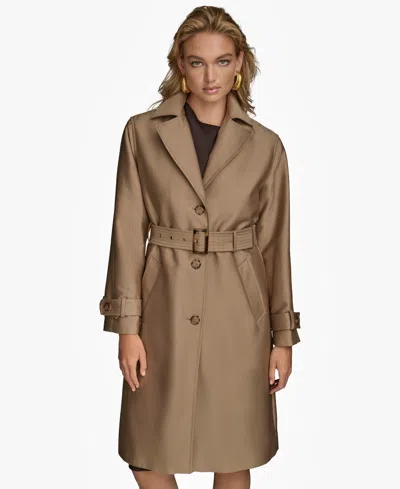 Donna Karan Women's Single-breasted Belted Trench Coat In Brown