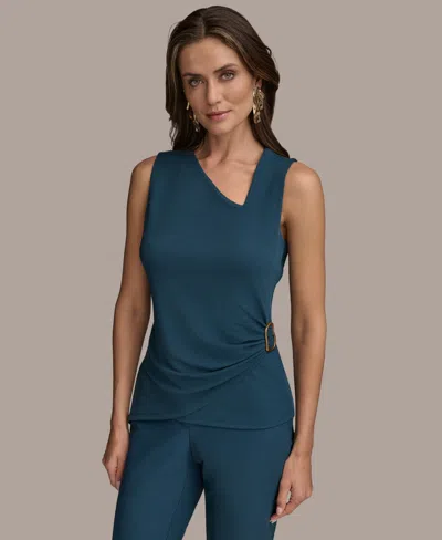 Donna Karan Women's Sleeveless Asymmetric Neckline Top, Regular & Petite Sizes