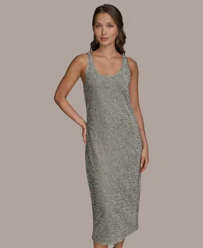 Donna Karan Women's Sleeveless Beaded Velvet Dress
