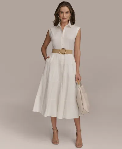 Donna Karan Women's Sleeveless Belted Shirtdress