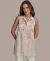 Donna Karan Women's Sleeveless Button-front Tunic Top