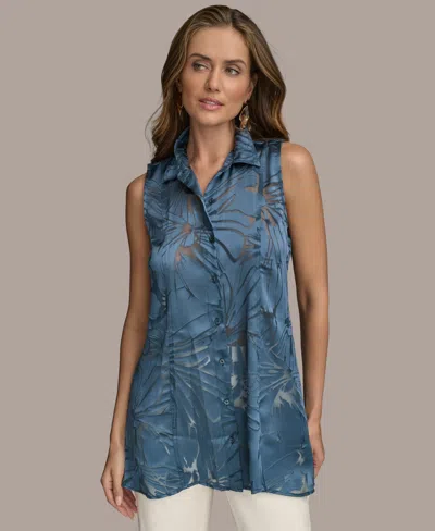 Donna Karan Women's Sleeveless Button-front Tunic Top