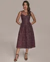 Donna Karan New York Sleeveless Sequin Cocktail Dress In Burgundy