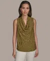 Donna Karan Women's Sleeveless Embellished Cowlneck Blouse In Purple