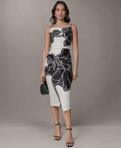 Donna Karan New York Print Sleeveless Midi Dress In Multi