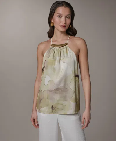 Donna Karan Women's Sleeveless Halter Neck Top In Neutral