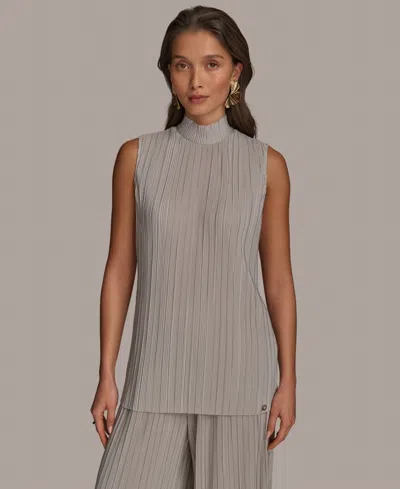 Donna Karan Women's Sleeveless Plisse Top In Clay