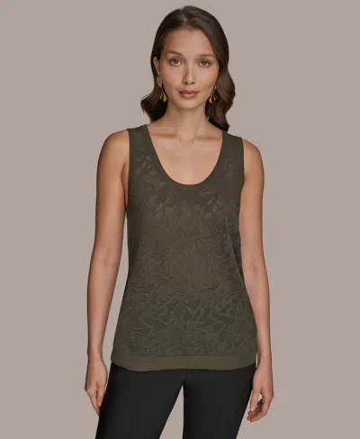 Donna Karan Women's Sleeveless Pointelle-knit Tank Top