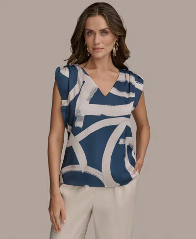 Donna Karan Women's Sleeveless Printed Blouse In Sand
